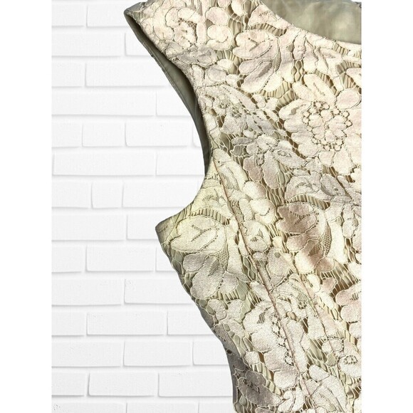 Vince Camuto Womens Dress Pink Size 4 Fit and Flare‎ Sleeveless Workwear Lace - Picture 6 of 11